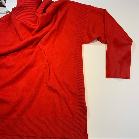 2X French Connection NWT super soft red cowl neck hi low sweater - Picture 6 of 14